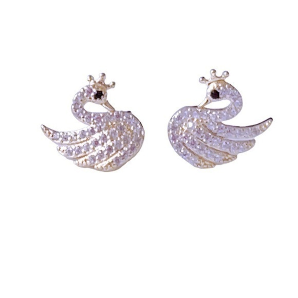 18K Gold Vermeil Swan Stud earrings 🦢